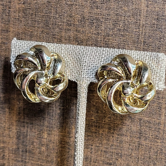 1950s Lisner Gold Twist Earrings