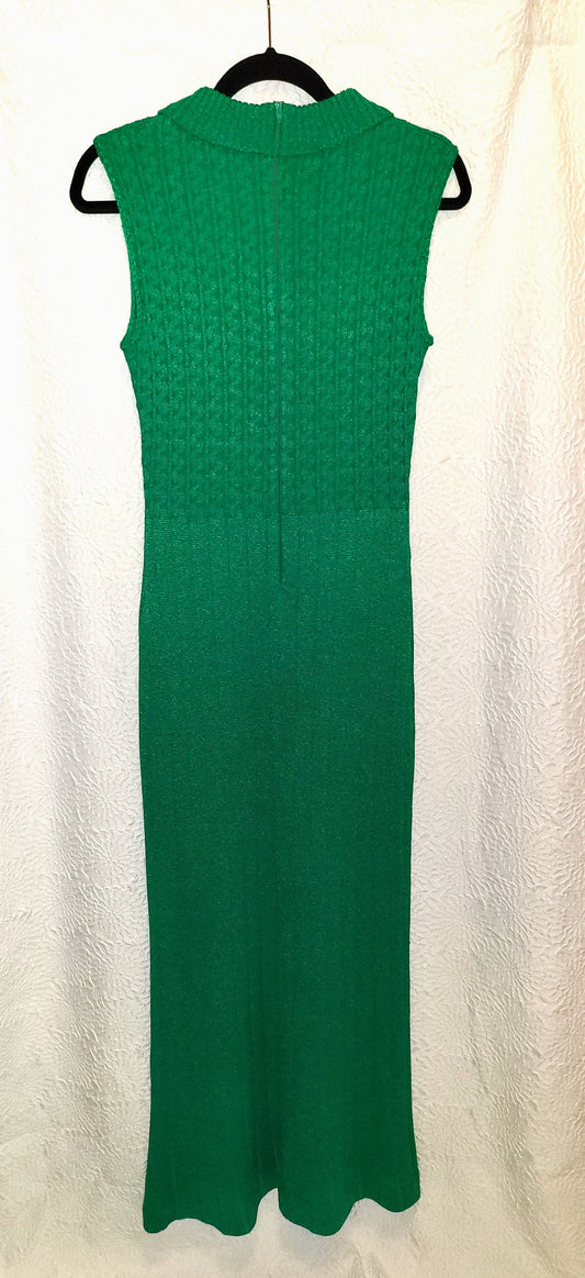 1960s Dolphin California Green Knit Dress